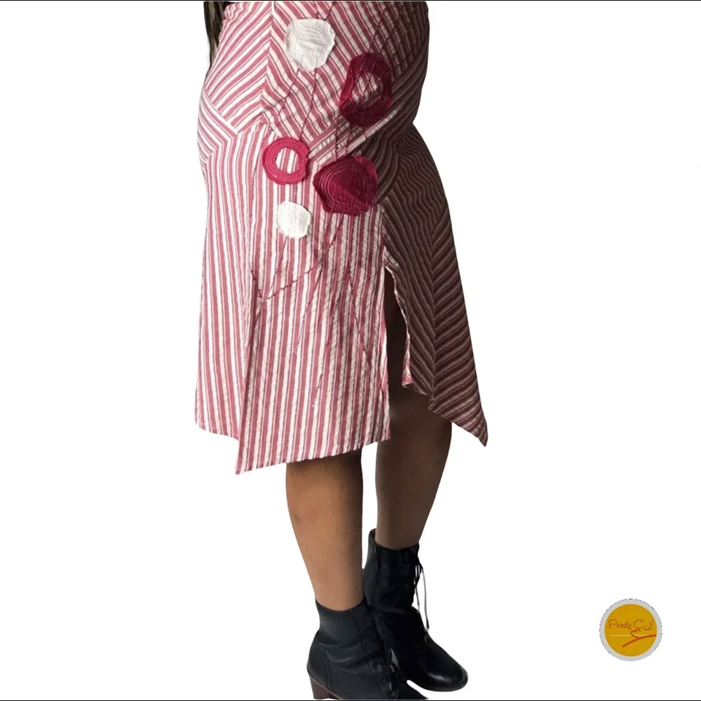 PARALLEL Skirt, Red and White Size 10/12 EUC